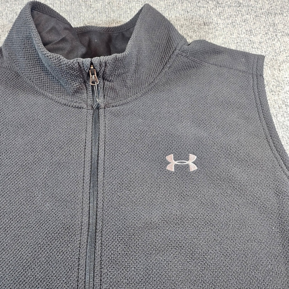 Under Armour Mens 4XL Black Vest Full Zip Fleece Lined Waffle Knit Loose Fit